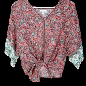 Max Studio High Low Front Tie Shirt